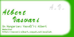 albert vasvari business card